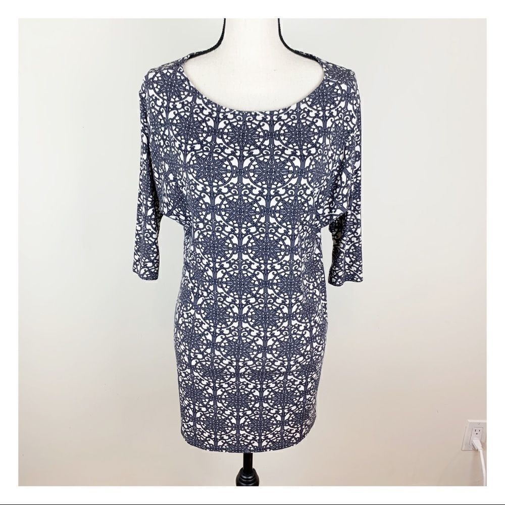 Juicy Couture Print Dolman Sleeve Shift Dress XS